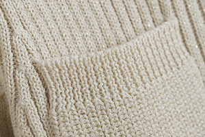 2026 新款奢华女式金色连衣裙圆领长袖针织荷叶边短裙秋季休闲迷你连衣裙女式 - Product Image 5