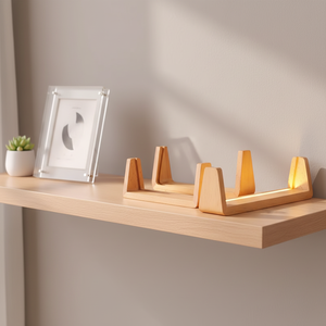 Factory U Shape LED Beech Wooden Base Photo <b>Frame</b> LED Light Picture Display Photo Stand Holder Warm <b>White</b> Light Support ODM CE - Product Image 2