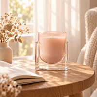 Nouvelle conception, bougies parfumées en cire de soja de haute qualité, couleur personnalisée, parfum d'huile essentielle, coffret cadeau en verre