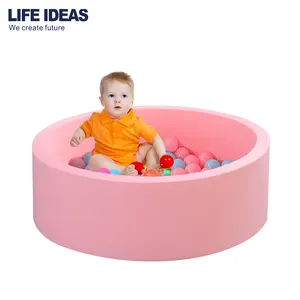Kustom bulat bermain lubang bola busa plastik bayi dalam ruangan lembut bola bermain lubang untuk anak-anak kolam