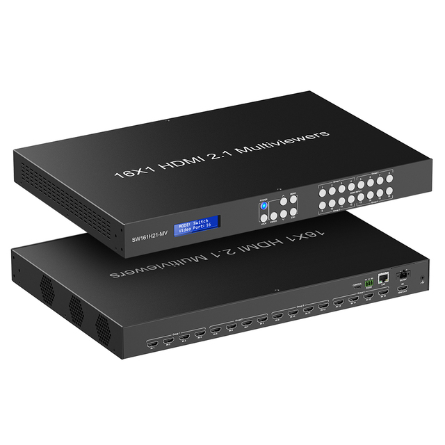 HDMI2.1 8k60 4K120Hz 16 Ports Seamless Switch Multiviewer Support EDID RS232 Downscaler with 4 Modes for Led Display/projector