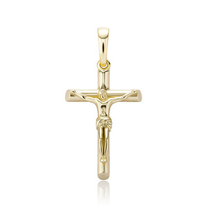 Großhandel Modeschmuck Silber vergoldet massiv Sterling Silber Punk Kruzifix Cross Charm Anhänger Halskette - Product Image 2