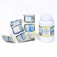 Autocollant privé des étiquettes d'emballage en feuille d'or imperméable en vinyle multivitaminé d'ingrédients naturels personnalisés de vitamines de santé