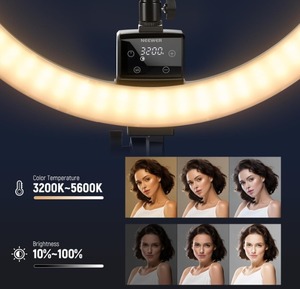 Neewer Anneau lumineux LED avancé de 18 pouces avec trépied et support pour téléphone |   Parfait pour le maquillage, <span class=keywords><strong>YouTube</strong></span> et la création de vidéos - Product Image 4