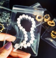 Sacs à bijoux en PVC transparents anti-ternissement avec fermeture éclair pour le rangement de bijoux en argent, bagues et boucles d'oreilles