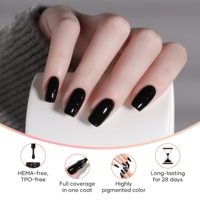 Gel de couleur noir sans Hema en marque propre, 15 ml, gel UV à faire tremper, gel noir super pigmenté pour la décoration des ongles, manucure française
