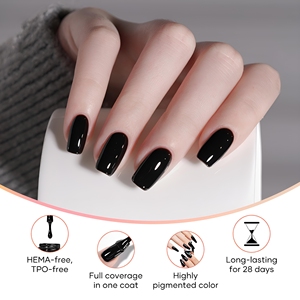 Gel de <span class=keywords><strong>couleur</strong></span> <span class=keywords><strong>noir</strong></span> sans Hema en marque propre, 15 ml, gel UV à faire tremper, gel <span class=keywords><strong>noir</strong></span> super pigmenté pour la décoration des ongles, <span class=keywords><strong>manucure</strong></span> française - Product Image 3