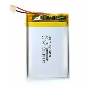 China Supplier Customized 523450 Lithium Polymer Lipo Battery 3.7V 3.7Wh 1000mAh Lithium Ion Battery For RC Car