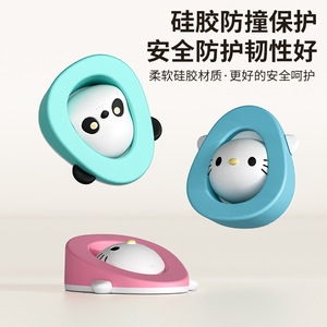 Silicone Cartoon Door Stop Wall Mount Anti Collision Home Safety Wedge <b>Bear</b> Cat Design Gray Black Green - Product Image 3