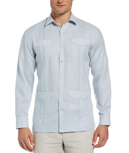 <span class=keywords><strong>Camicia</strong></span> da <span class=keywords><strong>uomo</strong></span> in cotone Guayabera in cotone di <span class=keywords><strong>lino</strong></span> a manica lunga Casual eco-friendly primavera - Product Image 1
