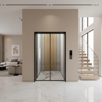 Ascenseur résidentiel pour villa et hôtel, taille personnalisée 2-5, entraînement hydraulique, moteur silencieux, capteur de porte automatique, protection contre les surcharges, adapté aux personnes âgées, PVC