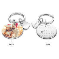 Porte-clés calendrier promotionnel pour le dropshipping, articles cadeaux pour petit ami, petite amie, gravure personnalisée, porte-clés calendrier en forme de cœur