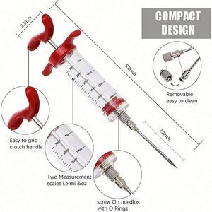 Jeringa Inyectora de Carne Ecológica de Plástico con 3 Agujas para Marinado, para Cocina Casera, Barbacoa, Kit de Marinado para Pavo - Product Image 2