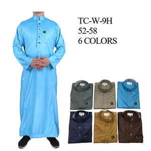 Caldo all'ingrosso islamico stile Saudi uomini Thobe Design arabo adulti manica lunga abbigliamento per pregare - Product Image 6
