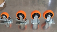 100mm PVC Orange Bleu Noir Rouge Roulette Pivotante Chariot Industriel 1.5 2 2.5 3 4 5 Pouces Roulettes Robustes
