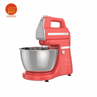 Batteur sur socle électrique 300W 5 vitesses, en acier inoxydable, avec bol mélangeur 4,5L, crochet pétrisseur, tête inclinable et éjecteur de fouets pour