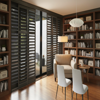 Volets en bois modernes de qualité supérieure, à lames orientables, pleine hauteur, avec tige de commande, pour chambre à coucher, directement du fabricant
