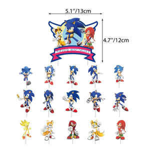 Factory Hedgehog <span class=keywords><strong>Sonic</strong></span> Tema Feliz cumpleaños Banner Globo Set Color mezclado Latex Cake Topper Foil Material Decoraciones para fiestas - Product Image 4
