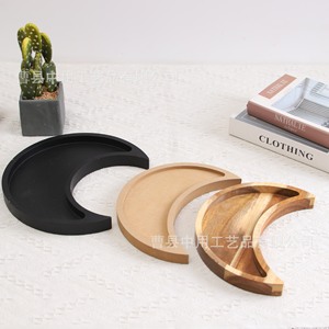 Bandeja de madera con forma de luna para guardar joyas y aceites esenciales, exhibir frutas secas y servir bocadillos - Product Image 2
