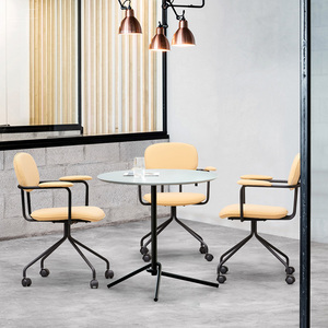Personnalisé hôtel salle <span class=keywords><strong>de</strong></span> conférence visiteur chaises <span class=keywords><strong>de</strong></span> <span class=keywords><strong>bureau</strong></span> en cuir avec roulettes et bras très Offre Spéciale <span class=keywords><strong>pas</strong></span> cher - Product Image 5
