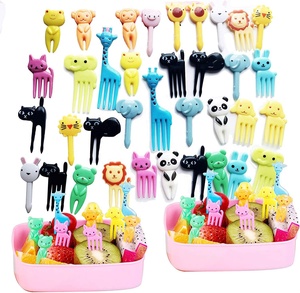 Animal Food Picks for Kids,Plastic Cute Cartoon Fruit Food Toothpicks Adorable Food Forks for Bento Box kids lunch accessories