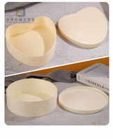 Vente en gros Boîte à gâteau carrée en bois avec cœur rond et lisse Boîtes en bois de forme personnalisée avec couvercle pour le rangement et la décoration du bricolage