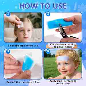 Soft Cooling Gel Patches for Kids (20Sheets), Instant Cool <b>Pack</b>,Adhesive Cooling Gel Pads for Fever & <b>Heat</b> Discomfort, Soft - Product Image 2