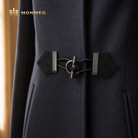 HONMEO Boucle en alliage de zinc couleur canon de fusil, fermoir à bascule en T pour manteau, veste, vêtements d'extérieur, couture
