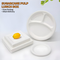 Assiettes jetables biodégradables compostables de luxe pour fête de mariage canne à sucre bagasse Vaisselle pour récipient alimentaire