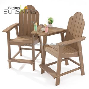 Chaise <span class=keywords><strong>Adirondack</strong></span> en HDPE de différents styles, <span class=keywords><strong>fauteuil</strong></span> en <span class=keywords><strong>plastique</strong></span> imitation bois, chaise haute simple, chaise de bistrot et de bar avec dossier - Product Image 2