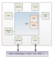 Module de reconnaissance biométrique 3-en-1 (visage, paume, code QR) HLK-AI-10W avec détection de vitalité binoculaire
