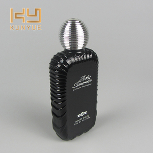 Flacons de pulvérisation de <span class=keywords><strong>parfum</strong></span> en verre noir arabe de luxe rectangulaire 100ml avec capuchon noir pour hommes - Product Image 2