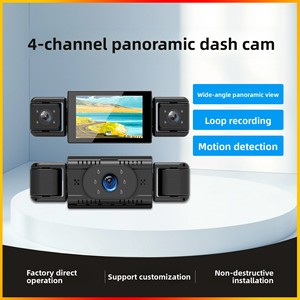 4-channel 1080P HD dashcam with WiFi, car black <b>box</b>, loop recording, night vision, and multi-language support - Product Image 2