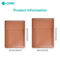 COTECi Housse d'Ordinateur Portable en Faux Cuir PU Étui Mince Étanche avec Support pour MacBook 14 15 16 Pouces Personnalisé Professionnel