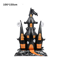 Youlun 60in Ghose House 5pcs Set Kidnap Black Cat White Boo Happy Halloween Themed Bouquet Ballons Set pour la décoration de fête