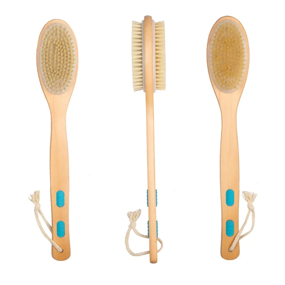 Metene Shower Brush with Soft and Stiff Bristles, Bath Dual-Sided Long  Handle Back Scrubber Body Exfoliator for Wet or Dry Brushing