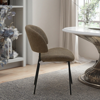 Chaises de salle à manger en tissu de style nordique moderne minimaliste, revêtement en lin, dossier, pieds en métal pour la maison, le bureau, l'appartement, la salle à manger