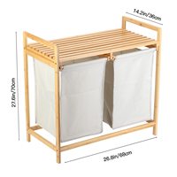 Buanderie séparée panier est facile à transporter et à assembler unique panier à linge en bambou