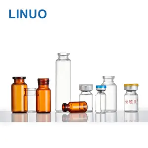 Shandong LINUO 10ml usp type1 medicine glass vial with aluminum seal common use 2ml hplc 9425 glass vial with closures