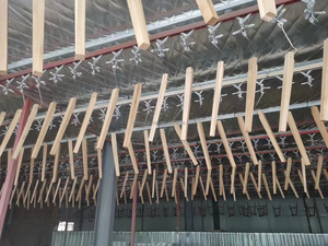 מכירת חיסול - מיטת חלון מעץ לחתולים עם ערסל קטיפתי, מיטת חיות מחמד תלויה דו-קומתית, רהיט נדנדה חוסך מקום לחתולים וכלבים - Product Image 6