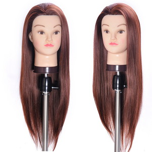 Testa di Manichino per Acconciature con Capelli Sintetici al 100%, Testa di Addestramento per Cosmetologia per Saloni - Product Image 1