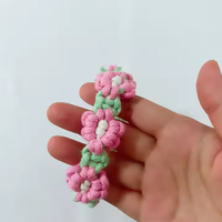 Collier pour chat et chien en macramé fait main, 100% coton, réglable, design floral élégant, vente du fabricant, collares para mascotas