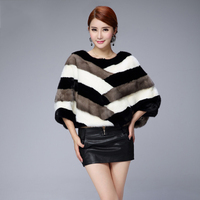 2025 New Luxury Casual Winter Damen mäntel 100% natürliches Nerzpelz Pullover Color Block Design Sweet Style Kurzes Polyester
