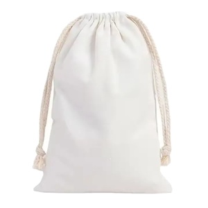 6oz 8oz 10oz Cotton Canvas <b>Fabric</b> Muslin Drawstring <b>Bag</b> Canvas Cotton Drawstring <b>Bag</b> With Double String - Product Image 1