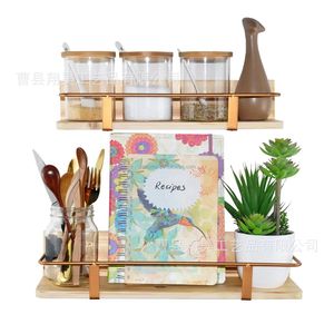 Wooden <b>Wall</b> <b>Mounted</b> <b>Shelf</b> With Metal Frame Rectangle Home Storage Organizer For Living Room Bathroom Durable - Product Image 3