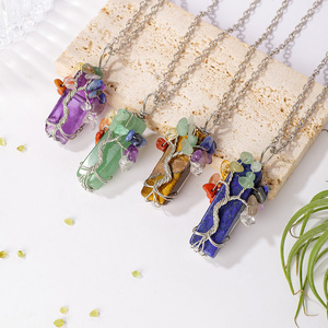 Collier Pendentif <span class=keywords><strong>Arbre</strong></span> de Vie en Cristal Naturel Fait Main pour Femme, Bijou Guérison Reiki, Cadeau pour Filles, Vente en Gros - Product Image 6