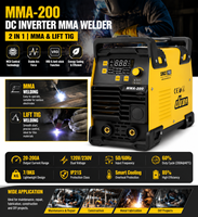 Soudeuse portable à inverter MMA Lift TIG JUBA MMA-200 120/230V double tension 4.9/10.5kva DC IP21S – Nouvelle et abordable