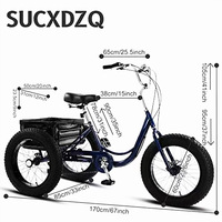 Triciclo de 20 Pulgadas con Llantas Anchas y 7 Velocidades, Bicicleta de Nieve de Propulsión Humana para Adultos y Personas Mayores, Cesta Ancha, Cuadro de Acero de Alto Carbono, 32.4 kg, ¡Oferta!