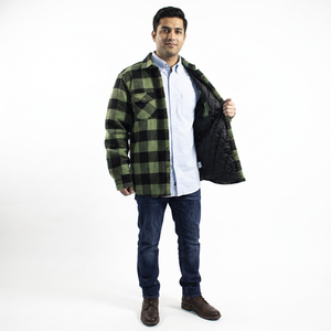Custom Logo <b>Mens</b> Flannel Quilted <b>Shirt</b> Jacket High Quality Buffalo Plaid Thermal Casual Fall Winter Flannel Jacket for <b>Men</b> - Product Image 1