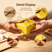 Boîtes à friandises en papier jaune personnalisables, boîtes cadeaux carrées durables pour souvenirs de mariage et toutes les faveurs d'événements